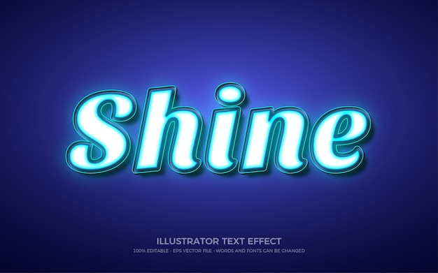 Effet de texte modifiable, illustrations de style Shine