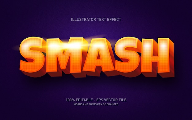 Effet de texte modifiable, illustrations de style smash