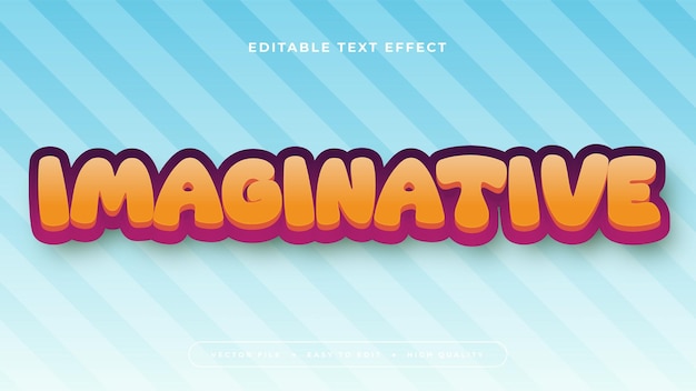 Effet de texte modifiable d'imagination bleu orange