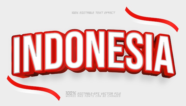 Effet De Texte Modifiable Indonésie 3d