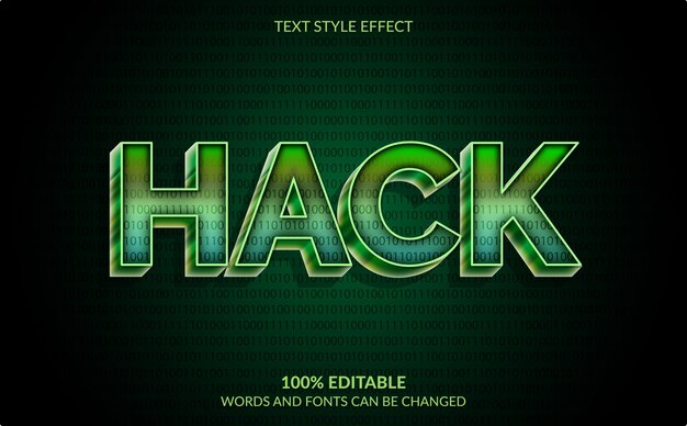 Effet de texte modifiable isolé sur vert