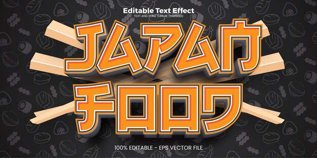 Effet de texte modifiable Japan Food dans un style tendance moderne