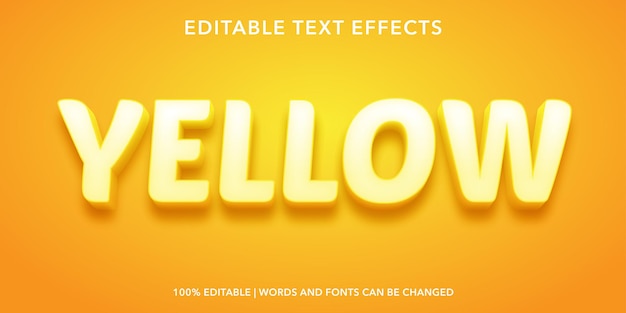 Effet De Texte Modifiable Jaune