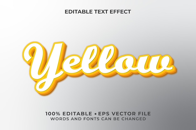 Vecteur effet de texte modifiable jaune