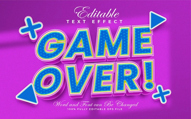 Effet de texte modifiable sur le jeu dans un style en relief et mignon
