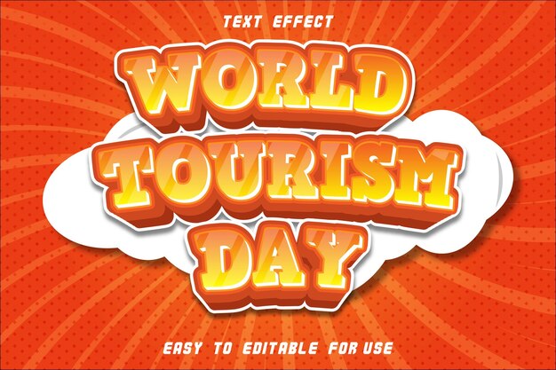 Effet De Texte Modifiable De La Journée Mondiale Du Tourisme En Relief Style Comique