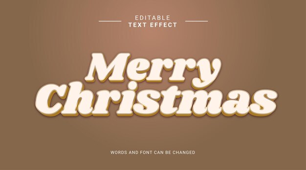 Effet de texte modifiable joyeux Noël Style élégant et couleur or élégante