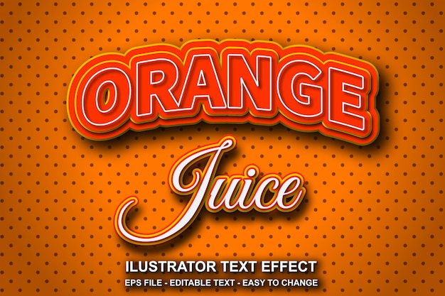 Effet de texte modifiable jus d'orange