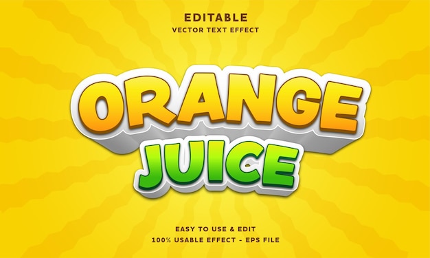 Effet De Texte Modifiable De Jus D'orange