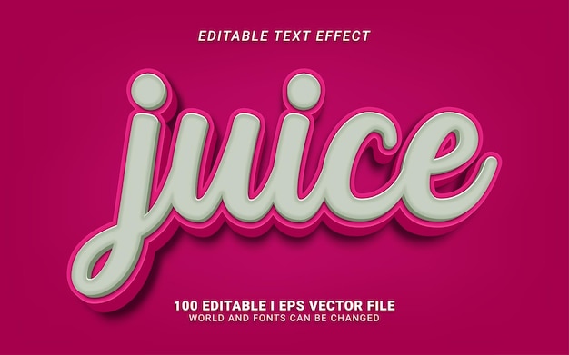 Vecteur effet de texte modifiable de jus