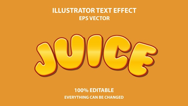 Vecteur effet de texte modifiable de jus