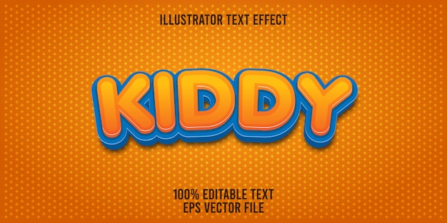 Vecteur effet de texte modifiable kiddy