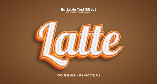 Effet De Texte Modifiable Latte Dans Un Style Tendance Moderne