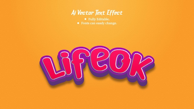 Vecteur effet de texte modifiable lifeok eps gratuits