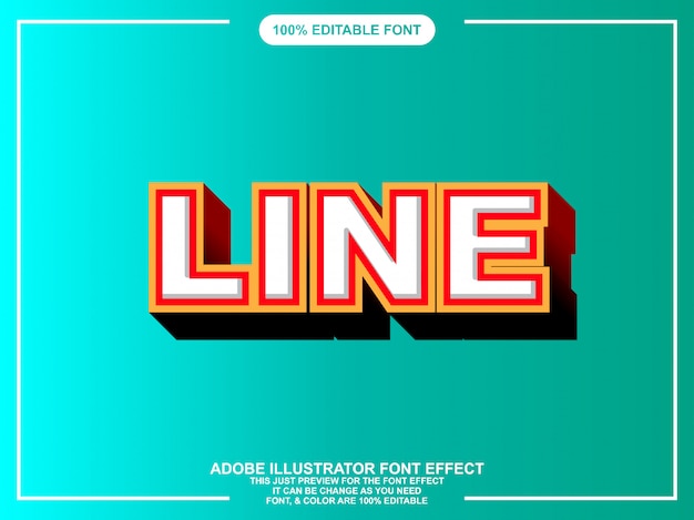 Effet De Texte Modifiable De Ligne Moderne Pour Illustrateur