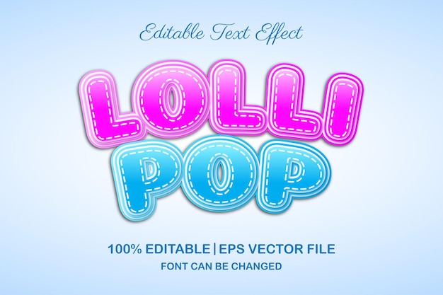 Effet De Texte Modifiable Lollipop Candy Style 3d