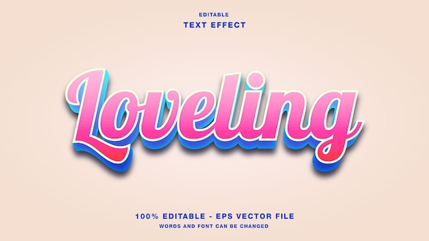 Effet De Texte Modifiable Loveling