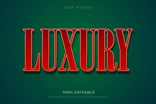 Effet De Texte Modifiable De Luxe Rouge