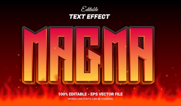 Vecteur effet de texte modifiable magma