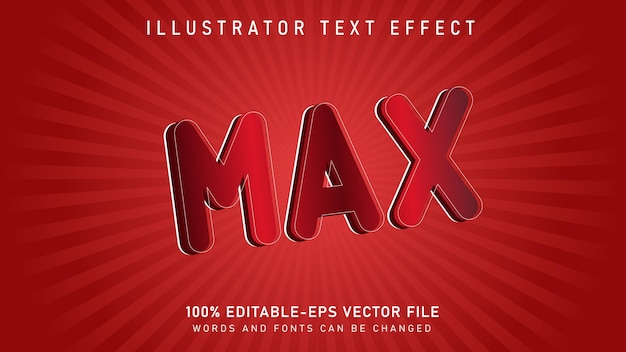 Vecteur effet de texte modifiable max style de texte 3d vecteur premium