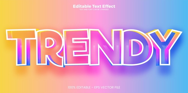 Effet de texte modifiable à la mode dans un style tendance moderne