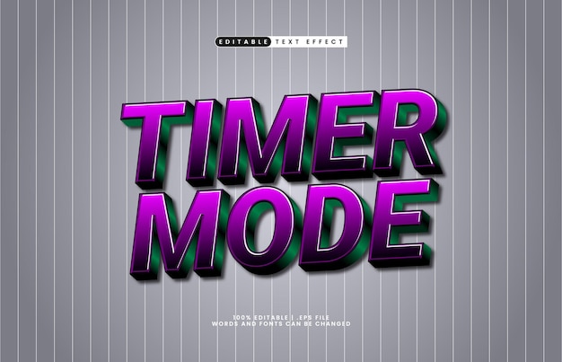 effet de texte modifiable en mode timer avec un effet de texte d'heure et de travail