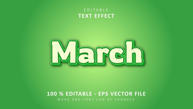 Vecteur effet de texte modifiable modèle d'effet de texte 3d style de mars isolé sur fond vert