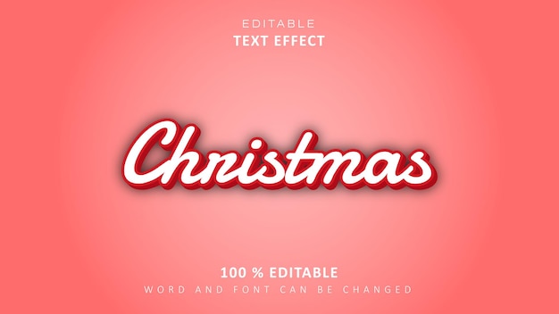 Vecteur effet de texte modifiable modèle d'effet de texte 3d style de noël