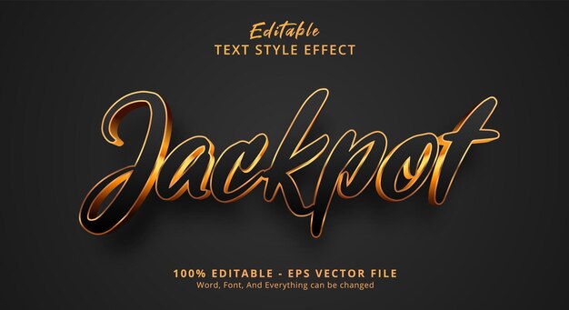 Effet de texte modifiable, modèle d'effet de texte Luxury Jackpot