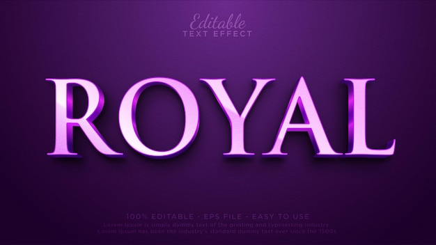 Vecteur effet de texte modifiable modèle d'effet de texte violet royal