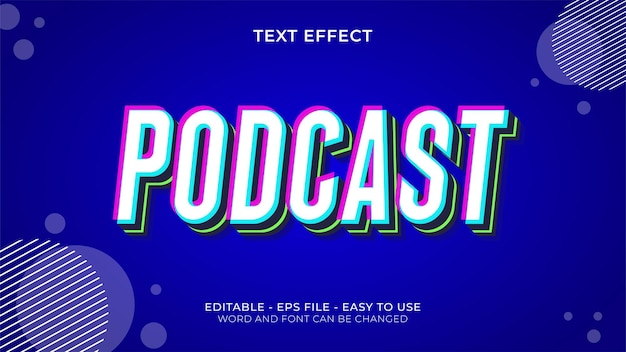 Effet De Texte Modifiable Moderne De Podcast