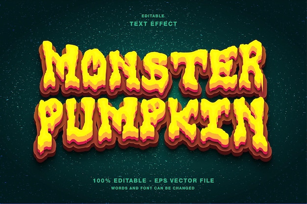 Effet De Texte Modifiable Monster Pumpkin