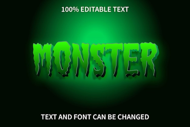 Effet de texte modifiable Monster Style moderne