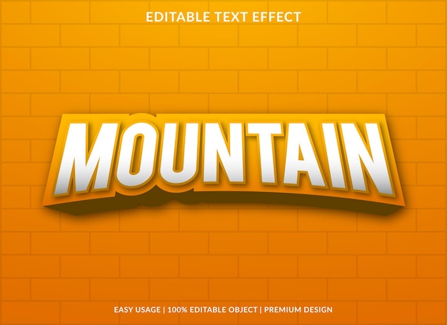 Effet De Texte Modifiable De Montagne Avec Un Style Moderne Et Abstrait