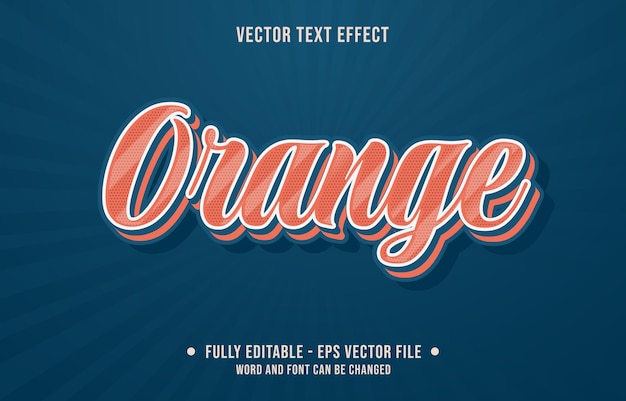 Effet De Texte Modifiable Mot Orange De Style élégant