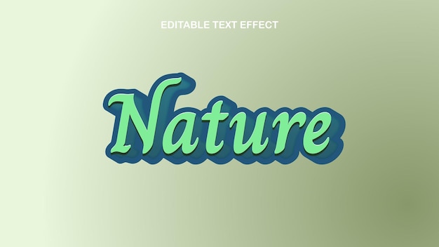 Vecteur effet de texte modifiable de la nature