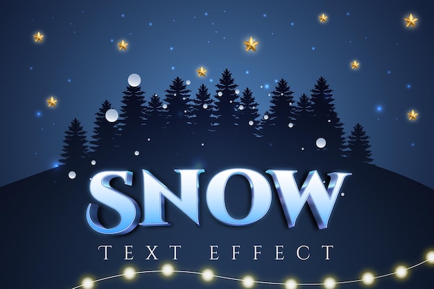 Effet de texte modifiable de neige