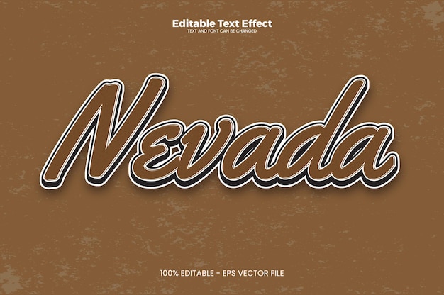 Vecteur effet de texte modifiable nevada dans un style tendance moderne