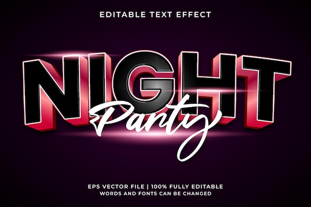 Effet de texte modifiable Night Party