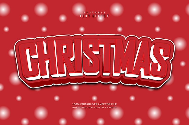 Effet de texte modifiable de noël style de bande dessinée en relief à 3 dimensions