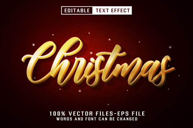 Vecteur effet de texte modifiable de noël