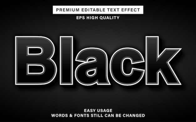 Effet de texte modifiable noir