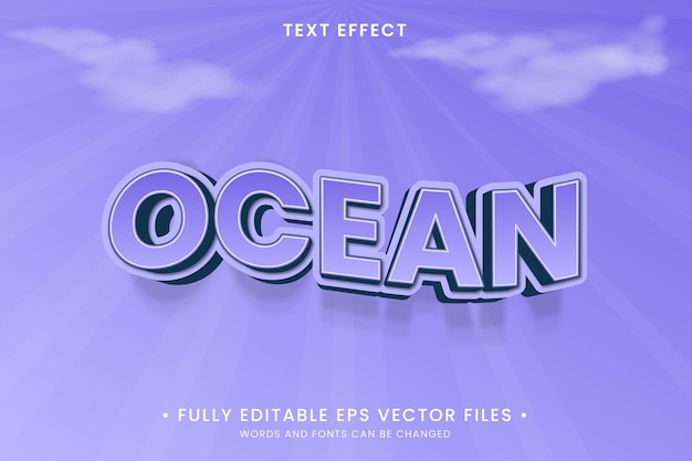 Effet de texte modifiable océan