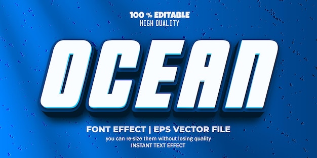 effet de texte modifiable océan