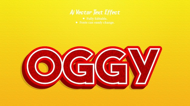 Vecteur effet de texte modifiable oggy eps gratuits