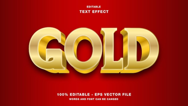 Effet de texte modifiable en or 3d