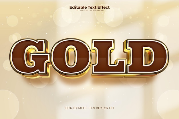 Effet de texte modifiable en or dans un style tendance moderne
