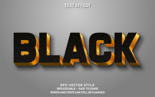 Effet de texte modifiable Or noir