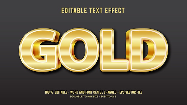 Effet de texte modifiable en or