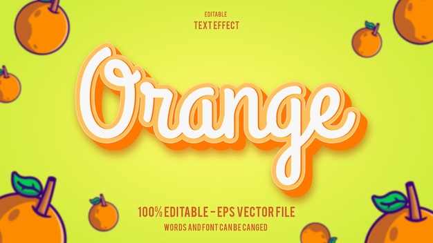 Effet De Texte Modifiable Orange Cartoon